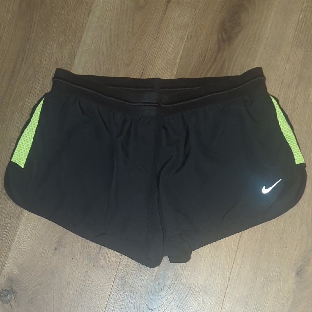 Nike Black Shorts with Neon Green Highlights